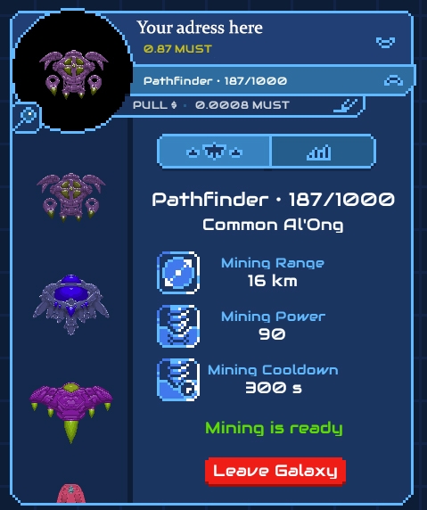 Scroll down the ships on the left to acces the rest of your fleet